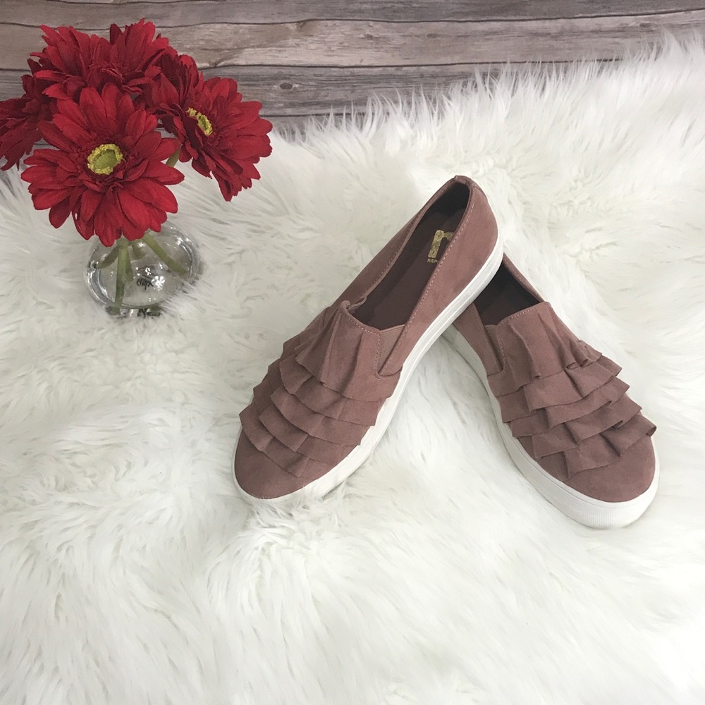 Report aioli ruffle slide sneakers